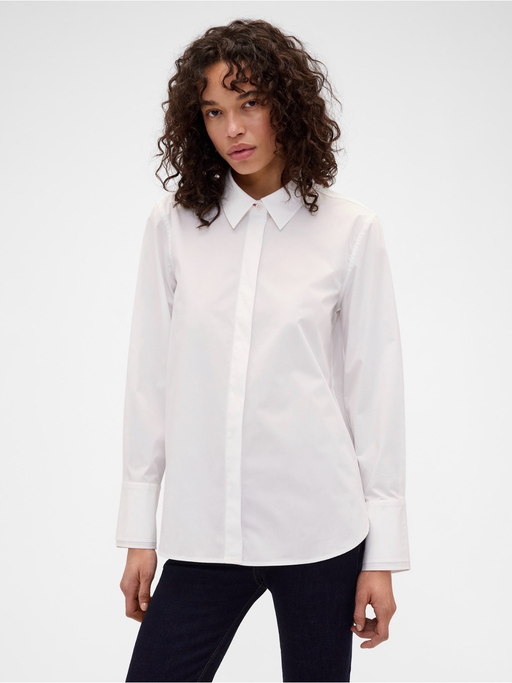 NWT Gap x Victoria Beckham Relaxed Poplin Women's White Button-Down Shirt
